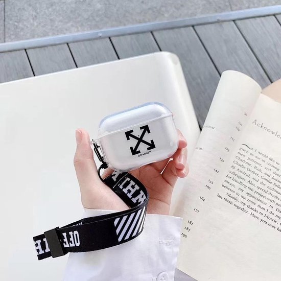OFF WHITE TRANSPARANTE BESCHERM CASE VOOR APPLE AIRPODS PRO