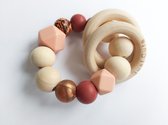 Bijtring - Just Cute - luipaard - roest - peach - meisje - kraamcadeau - Anna