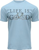 Fox Originals Life is Good T-shirt Essentials Heren & Dames Katoen Blauw Maat S