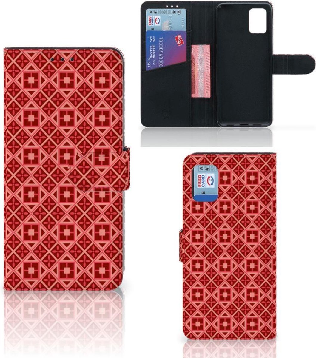 Book Case voor Samsung Galaxy A31 Telefoon Hoesje Batik Rood