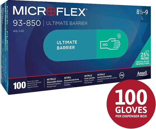 Ansell Microflex 93-833 Guanti Monouso in Nitrile, per Applicazioni
