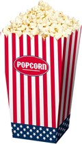 48x stuks  Amerikaanse popcorn bakjes 16 cm - USA thema feestartikelen