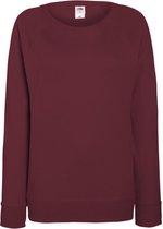 Fruit OF The Loom Dames Getailleerd lichtgewicht raglan sweatshirt (240 GSM) (Bordeaux)
