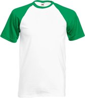 Shortsleeve Baseball T-shirt (Wit / Groen) XXL