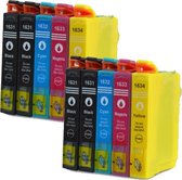 MediaHolland Huismerk Cartridges 16XL T1631 t/m T1634 Set 10 stuks. 4 x Zwart, 2 x Cyaan, 2 x Magenta en 2 x Geel