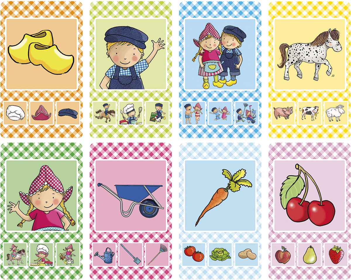 Fien & Teun kwartet - boerderij thema, educatief spel cadeautip - 32 kaarten, 8 kwartetten - vanaf 3 jaar - Bambolino Toys — afbeelding 9