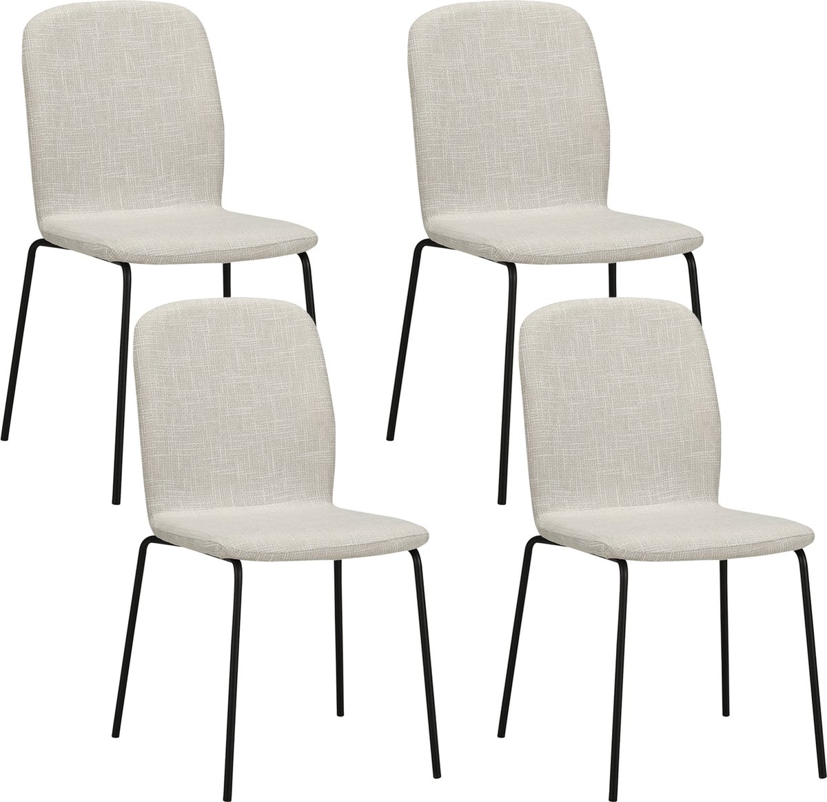 Albatros Stapelstoel ENNA Set van 4, Beige - Stapelbare Vergaderstoel - Bezoekersstoel, Comfortabele Stoelen voor Wachtkamer