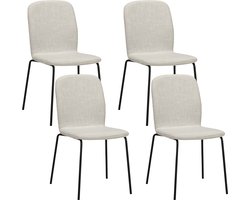 Albatros Stapelstoel ENNA Set van 4, Beige - Stapelbare Vergaderstoel - Bezoekersstoel, Comfortabele Stoelen voor Wachtkamer