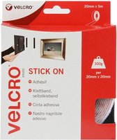VELCRO® VEL-EC60216 Bande Velcro Pour coller Partie auto - Fermetures velcro (Lxl) 5000 mm x 20 mm Wit 5 m