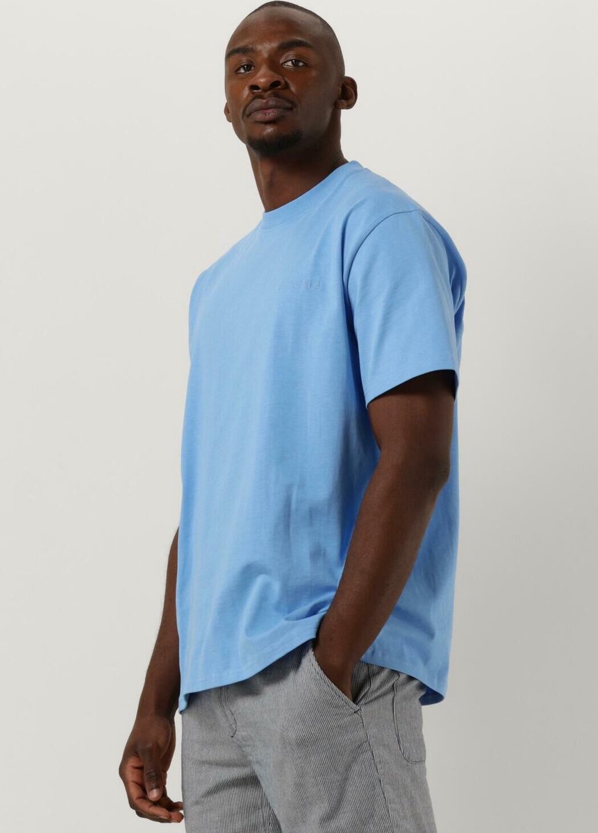 Woodbird Baine Base Tee Polo's & T-shirts Heren - Polo shirt - Lichtblauw - Maat XL