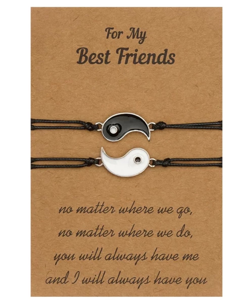 Vriendschap Armband op Kaart | Sieraden | Ying Yang 2 | BFF | Liefde | Cadeau
