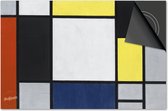 Inductie beschermer 65x52 - afdekplaat inductie mat - Dietrix Kookplaat beschermer - DELUXE - Oude Meesters - Piet Mondriaan Compositie met geel rood zwart blauw en grijs
