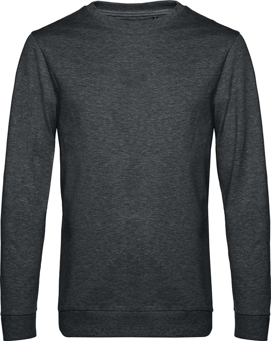 Sweater 'French Terry' B&C Collectie maat M Heather Asphalt Grijs