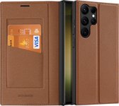 Dux Ducis - Hoes geschikt voor Samsung S23 Ultra- Magnetische sluiting - Book Case - Bruin