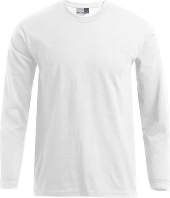 Wit t-shirt lange mouwen merk Promodoro maat 4XL