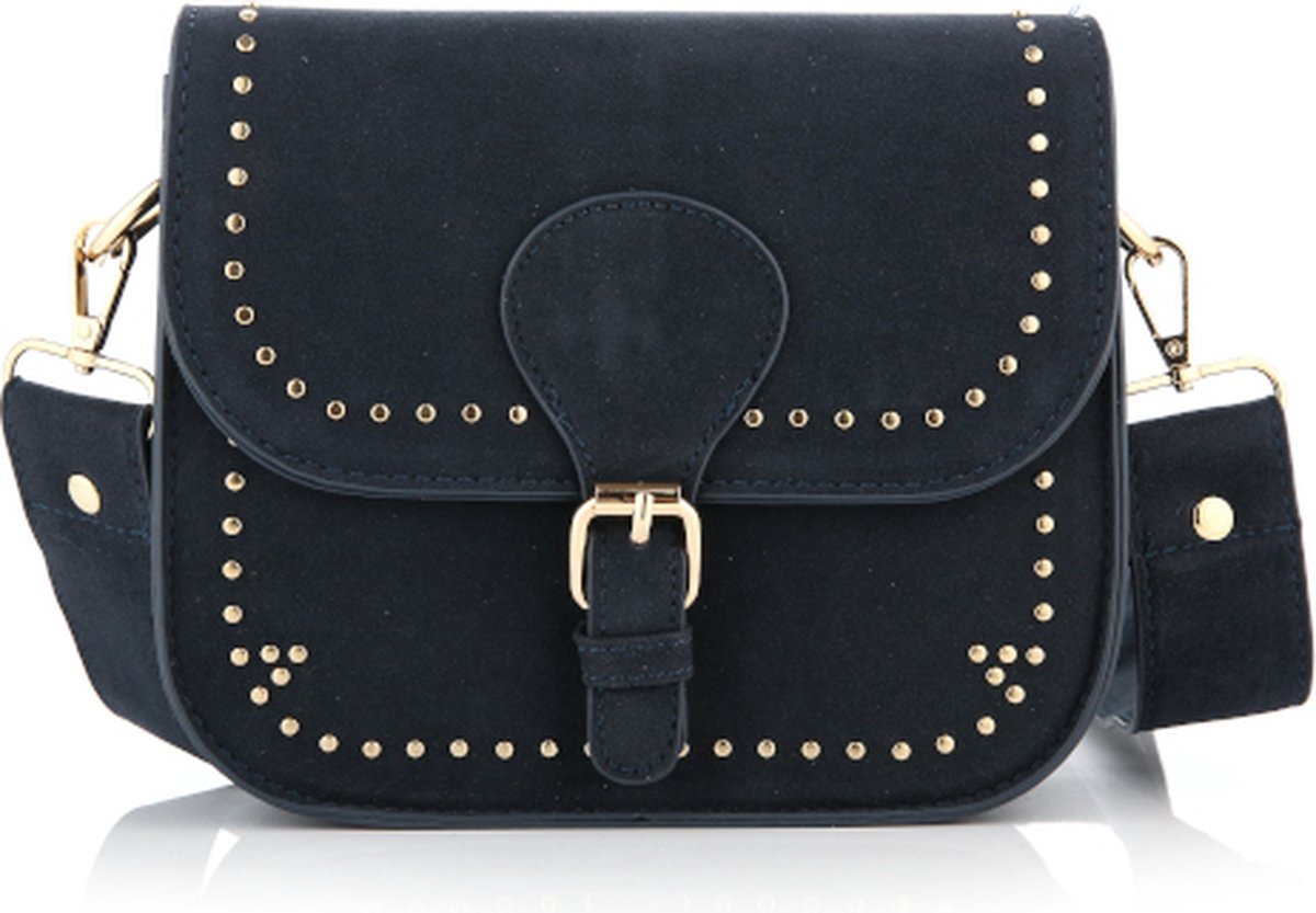 Michelle Country Navy - crossbody - schoudertas - navy - goud