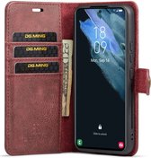 DG Ming Samsung Galaxy S23 Case 2-en-1 Book Case et Back Cover Rouge