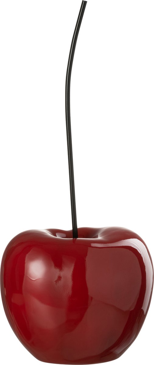 J-Line decoratie Kers - polyresin - blinkend rood - small