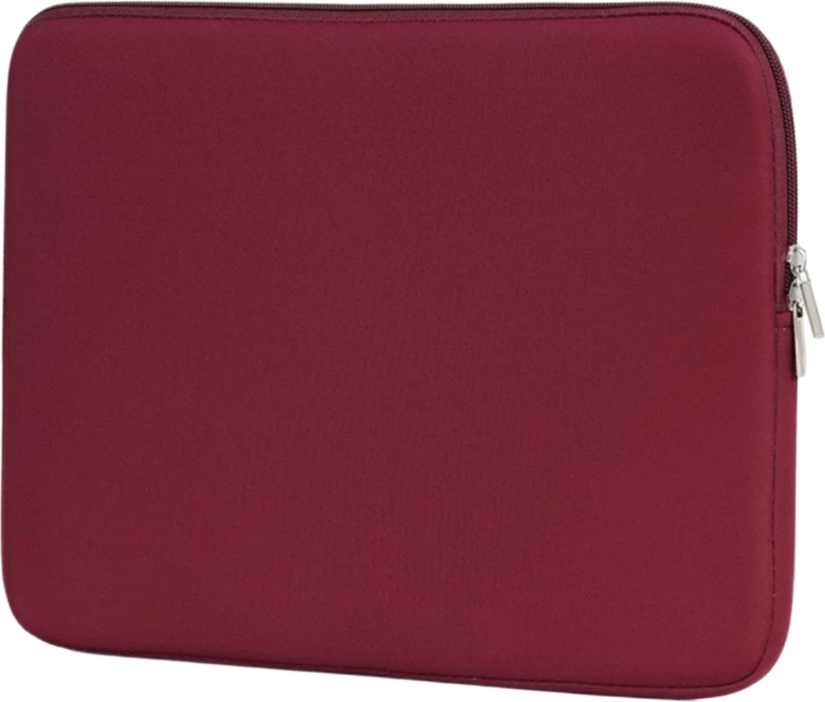 14,6 inch – laptopsleeve – soft touch – bordeaux rood- Ultra Licht-Notebook Tas - Dubbele Ritssluiting