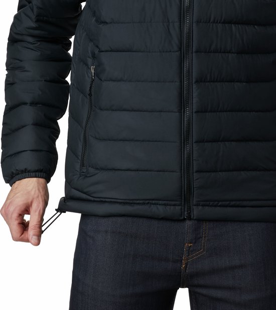 Columbia Powder Lite™ Hooded Jacket - Heren Jas - Gewatteerde puffer Jas met Capuchon - Maat M - Zwart - Columbia