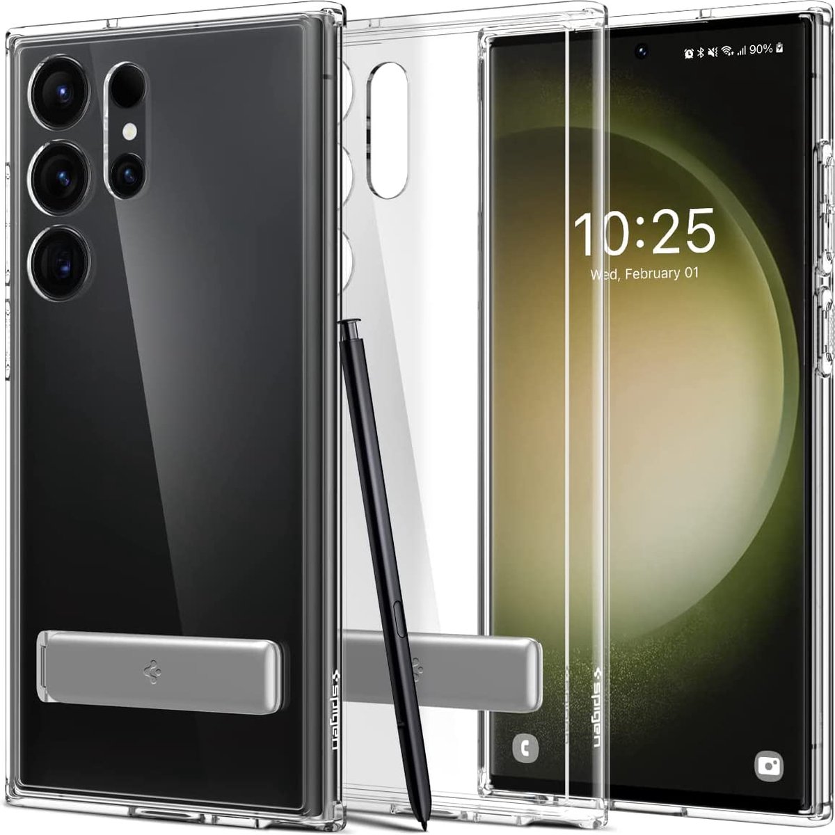 Geschikt voor Spigen Samsung Galaxy S23 Ultra 5G Ultra Hybrid S hoesje - Crystal Clear