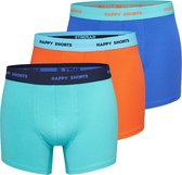 Happy Shorts 3-Pack Boxershorts Heren D911 Effen Kleuren Neon - Maat L