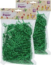 Decoratie paasgras - crepe papier - 2x stuks - groen - 100 gram