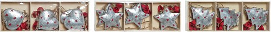 Kerst Decoratie Set DKD Home Decor Hart Metaal Hout Touw (6 x 2 x 12 cm) (3 pcs)