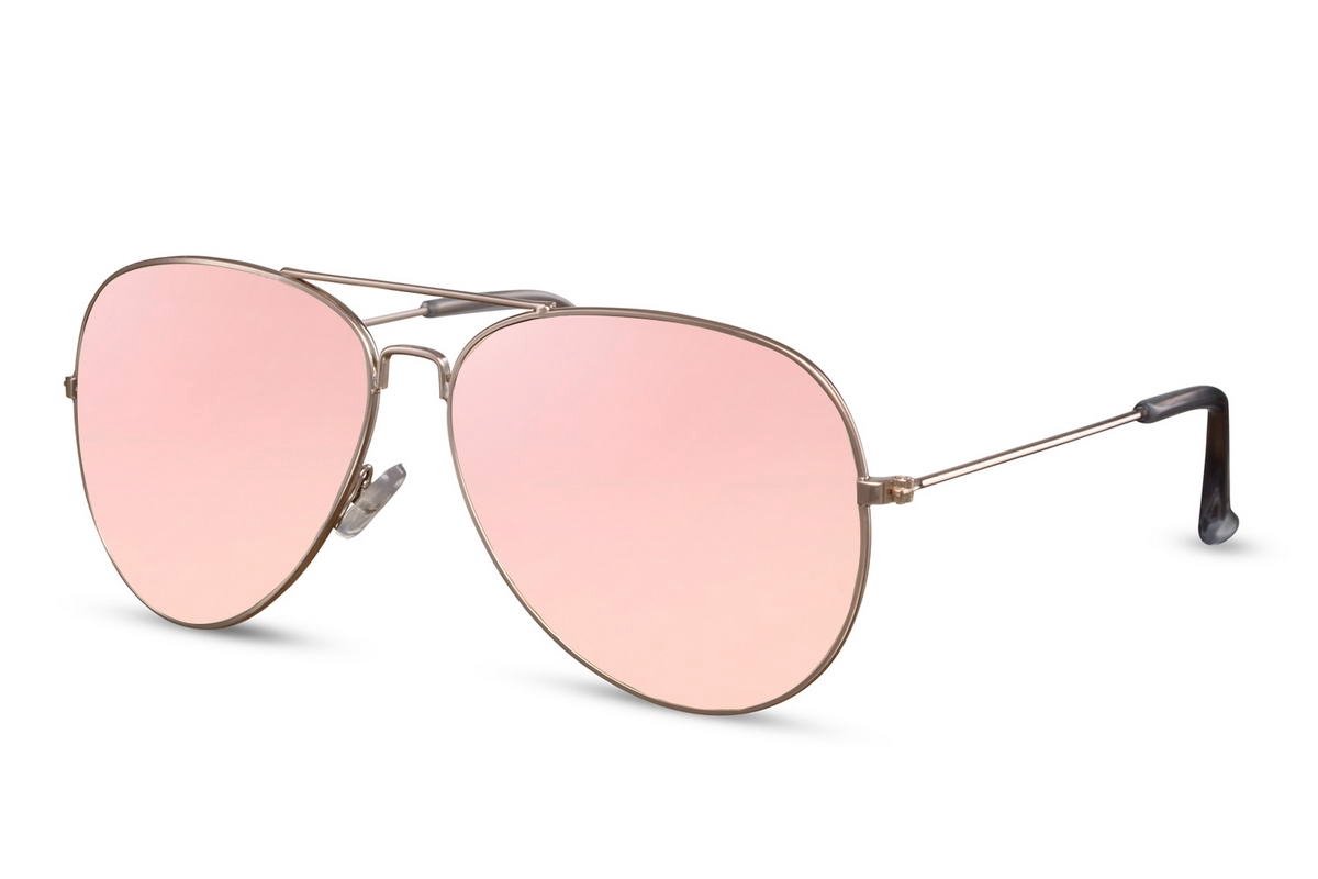 Joboly Piloot Zonnebril Pilotenbril - Goudkleurig Frame - Roze Lenskleur - Dames