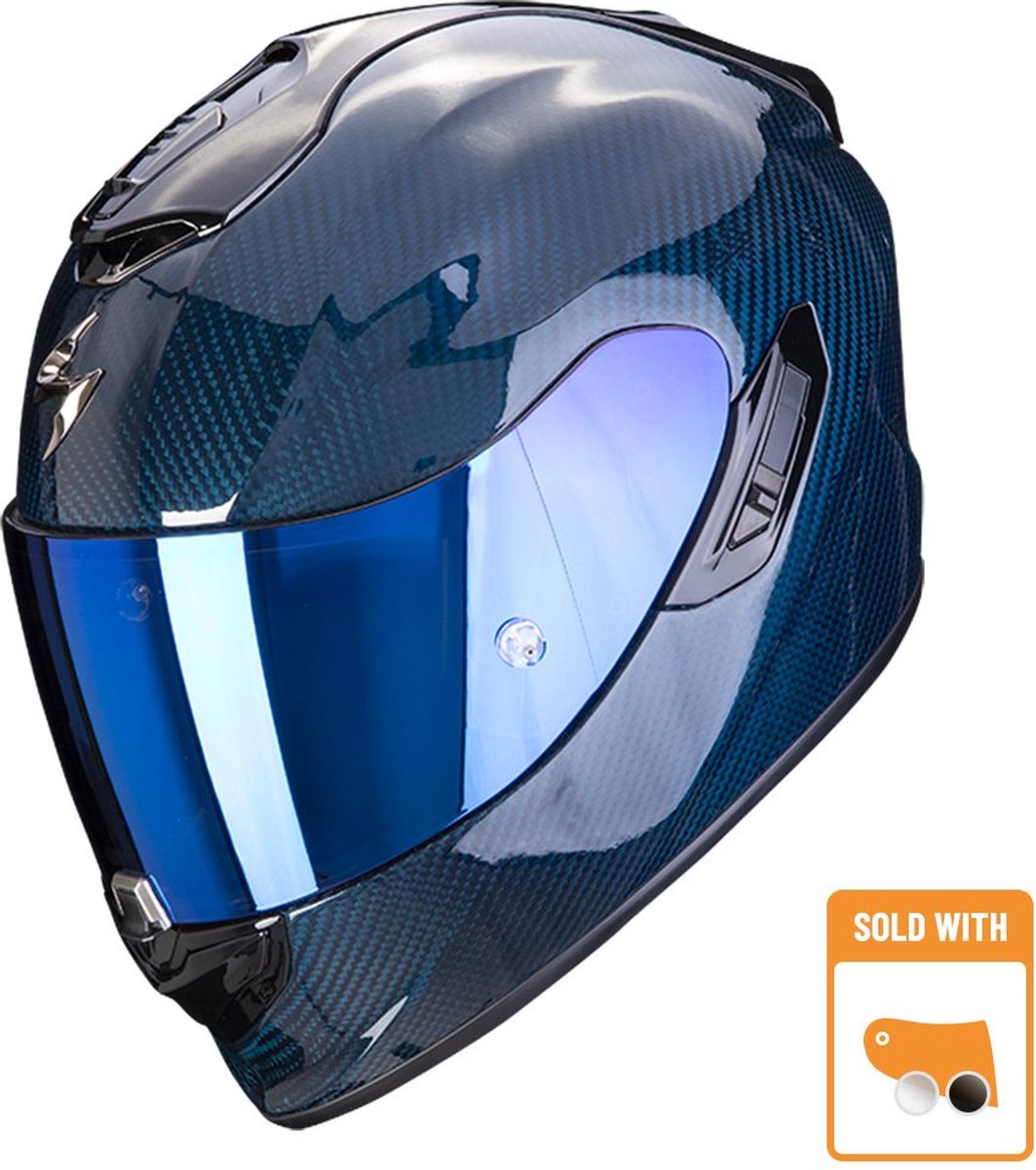 Scorpion Exo-1400 Evo Carbon Air Solid Blauw Integraalhelm L