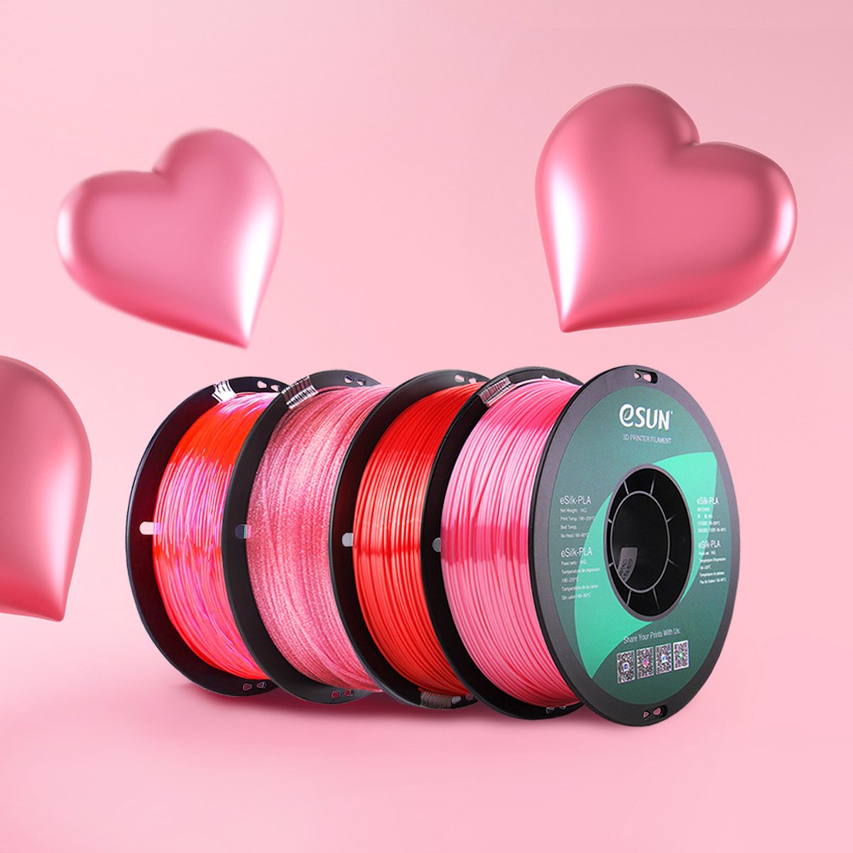 Filamenten Esun - Filamenten bundel – ‘Happy Valentine' 4 stuks voor 3D-printen ...