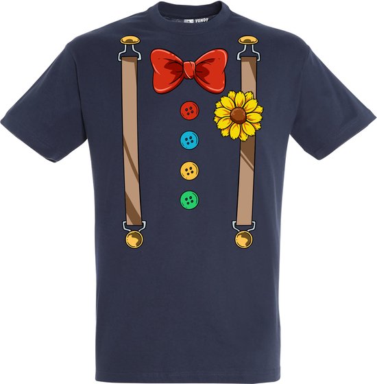 T-shirt kinderen Bretels Kostuum | Carnaval | Carnavalskleding Kinderen Baby | Navy | maat 80