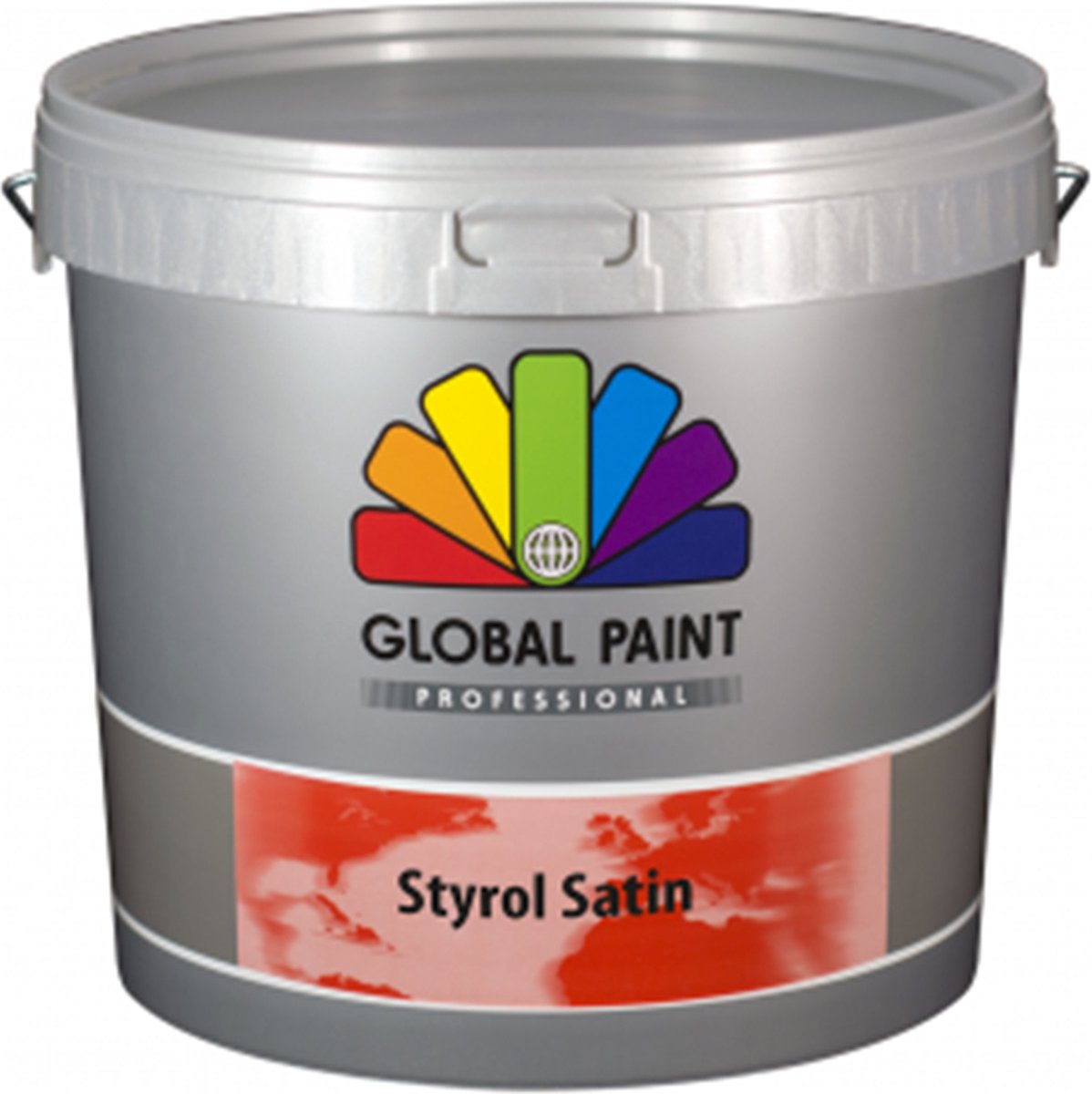 Global Paint Styrol Satin | Wit | 10 L | Zijdeglans | Afwasbaar | Damp Open | Goed Dekkend | Klusverf