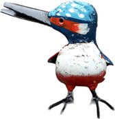 Floz Design ijzeren vogelbeeld - metalen vogeltje ijsvogel - ijzeren tuindecoratie - vogel grafdecoratie, tuindecoratie, cadeau - fairtrade