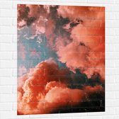 WallClassics - Muursticker - Lucht Vol Wolken in het Roze - 75x100 cm Foto op Muursticker