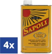 Sapoli - waterafstotende Was / boenwas - Bruin - 4 x 500ml