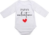 Barboteuse Papa Valentine - Manches Longues - Taille S Bébé 0-3 mois - Cadeau pour Hem - Cadeau pour Cheveux - Saint Valentin