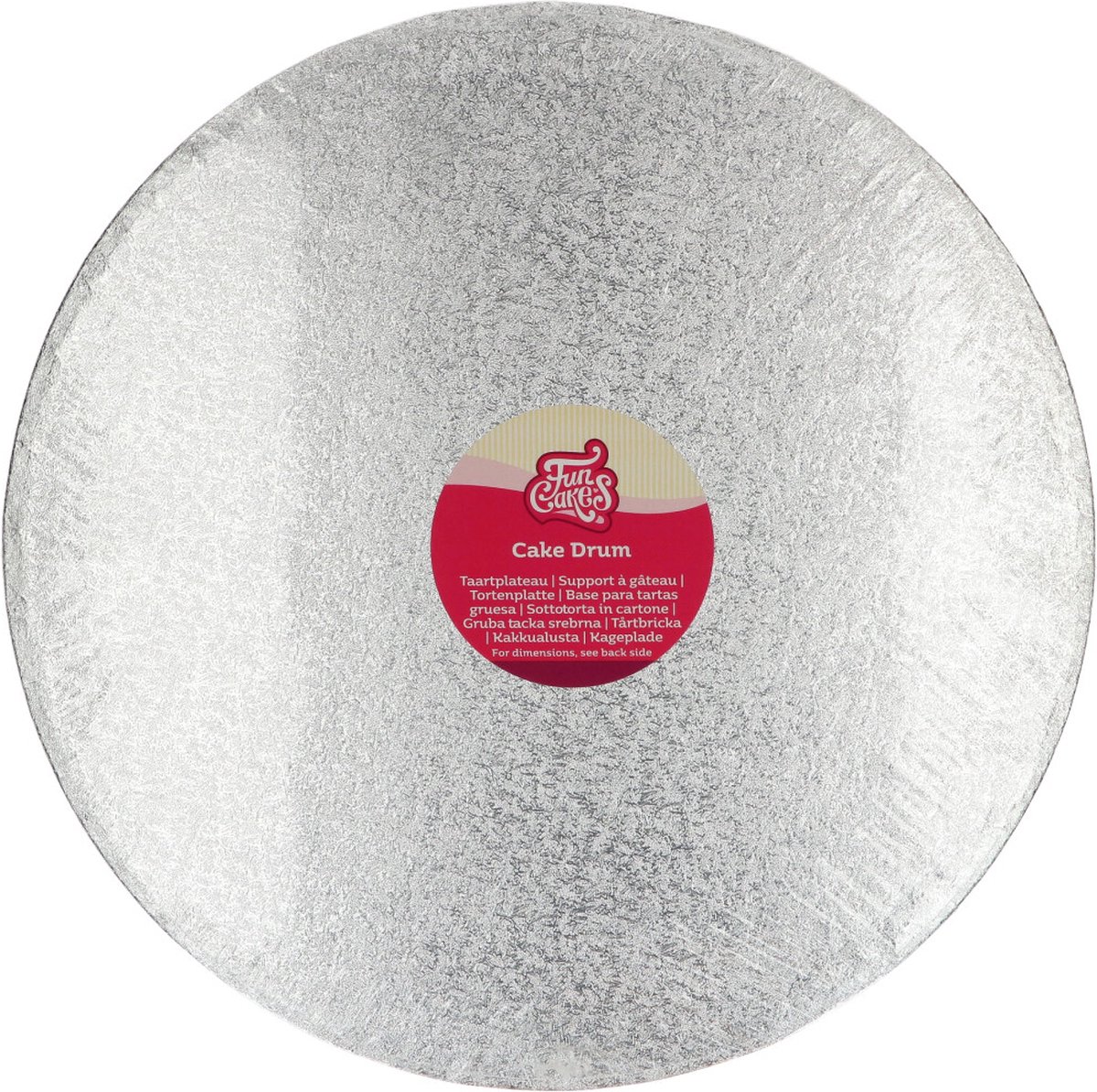 FunCakes - Cake Drum - Rond - Ø38 cm- Zilver