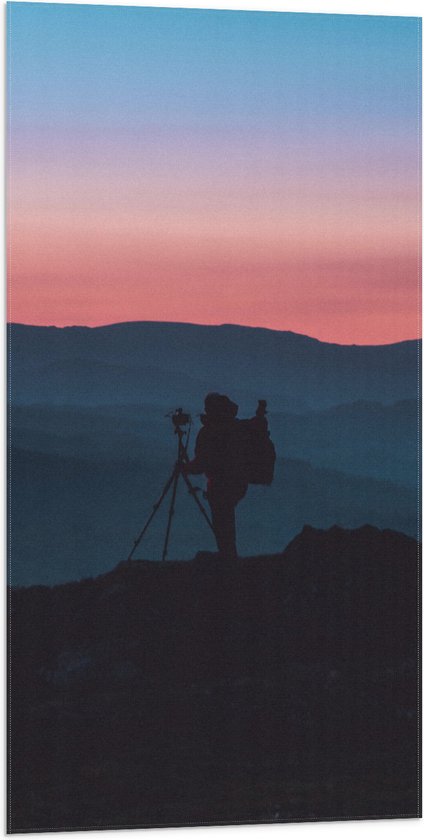 Vlag - Fotograaf Kleurrijke Zonsondergang - 50x100 cm Foto op Polyester Vlag