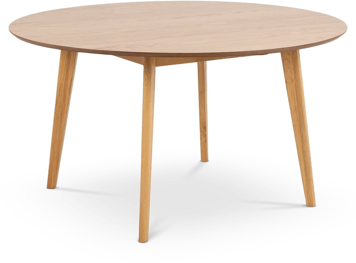 Lisomme Jade Ronde Eettafel Naturel - Hout - Scandinavisch - 5 Persoons - Eetkamertafel - Ø 140 cm