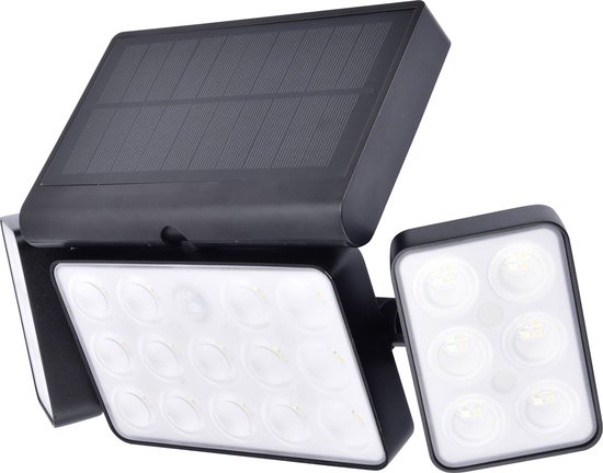 LUTEC Connect TUDA - Applique LED intelligente avec solaire et capteur - Zwart