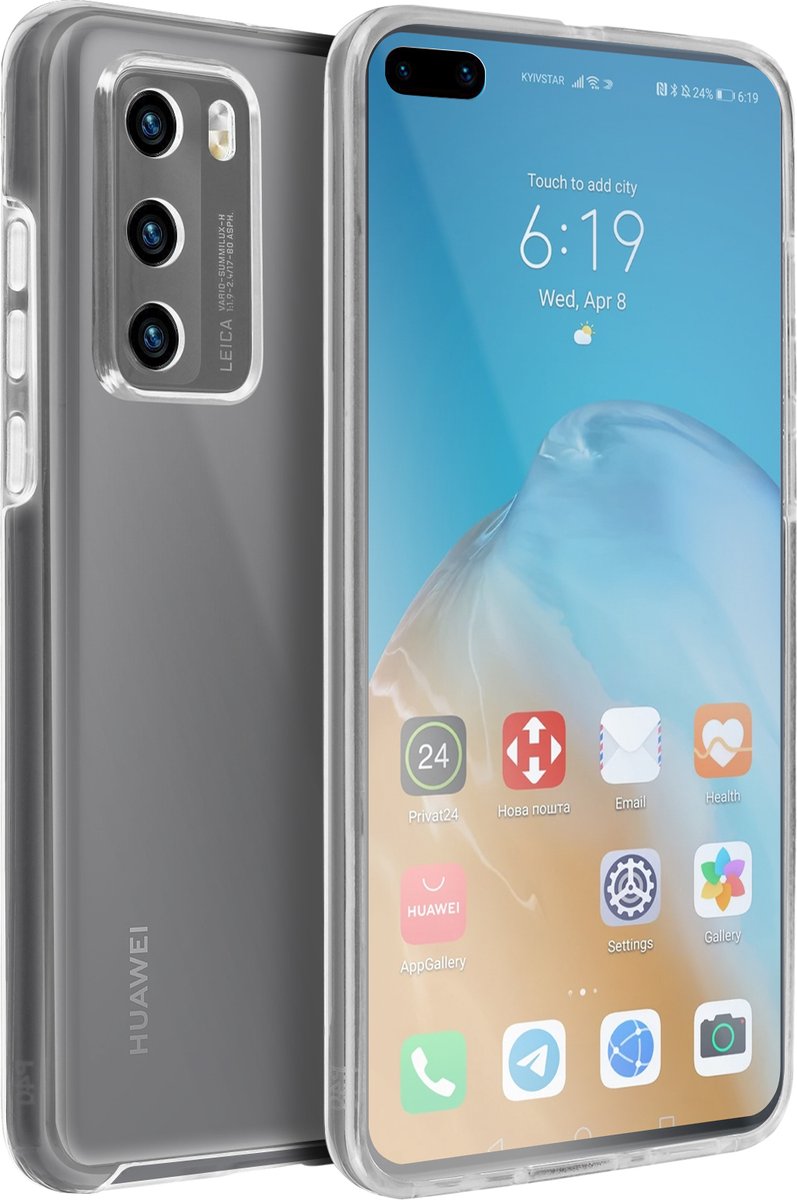 Integraal Geschikt voor Huawei P40 hoes met harde achterkant en soepele voorkant
