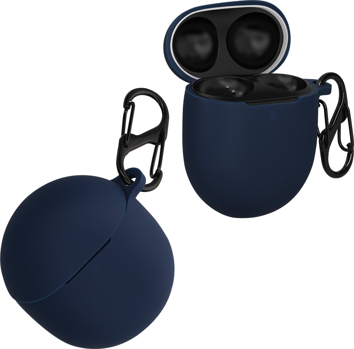 kwmobile Hoes geschikt voor Google Pixel Buds Pro - Siliconen cover voor oordopjes in donkerblauw