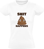 Shit happens Dames t-shirt | drol | poep | stront | schijt | kak | Wit