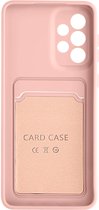 Geschikt voor Samsung Galaxy A33 5G Soft Silicone Case Kaarthouder Forcell roze