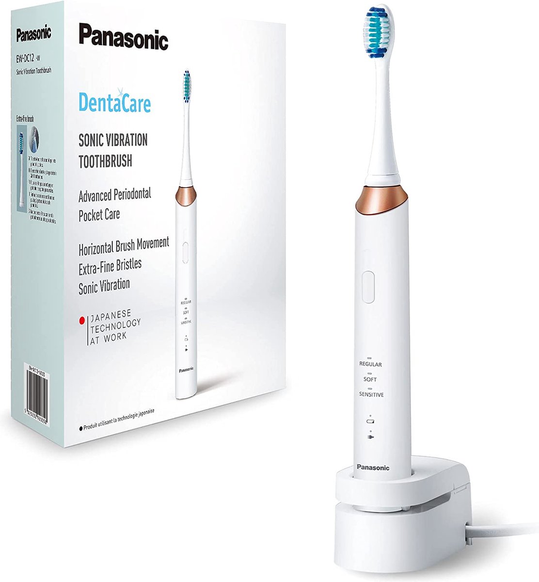 Panasonic EW-DC12-W503 - Sonische Tandenborstel - 31000 bewegingen - 3 poetsmodi - Waterdicht - 60 min batterij