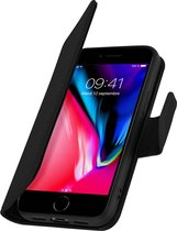 Geschikt voor Apple iPhone 7/8/SE 2020 Leren Cover Kaarthouder Premium Stand Function zwart