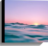 WallClassics - Toile - La mer calme avec un ciel violet - 30x30 cm Photo sur toile (Décoration murale sur toile)