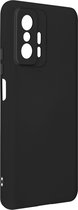 Geschikt voor Xiaomi 11T/11T Pro siliconen hoesje semi-rigide Soft-touch afwerking Zwart