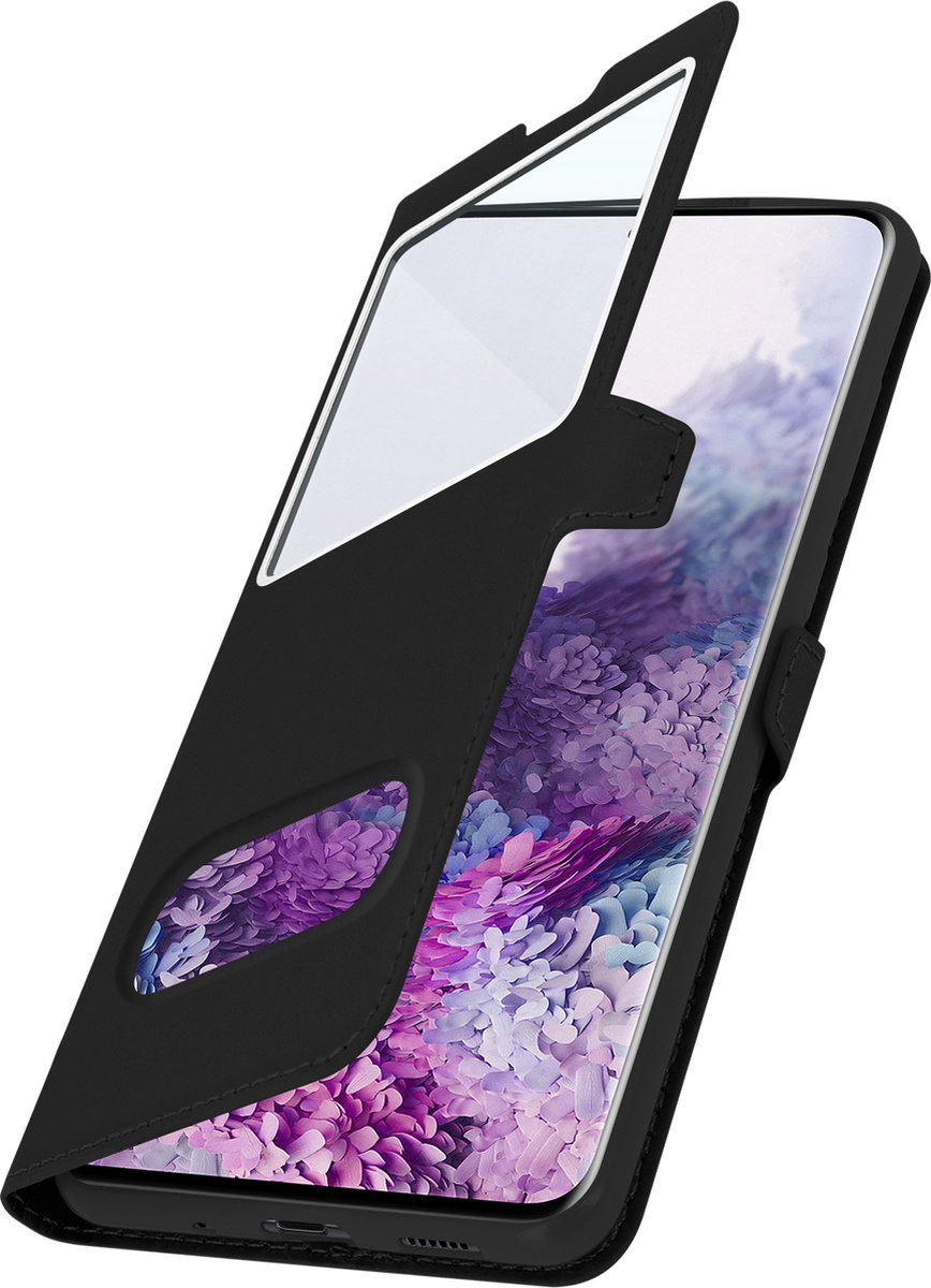 Geschikt voor Samsung Galaxy S20 Vensterhoes met Video Support zwart
